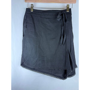 Women's Caslon Black Linen Blend Shorts Size 2X